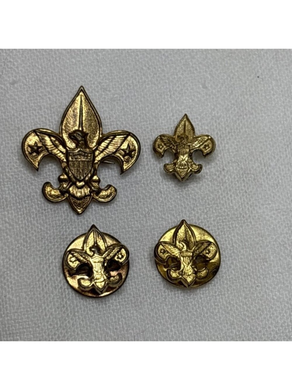 Vintage Boy Scouts Tenderfoot Fleur de Lis Pins Ribbon Slides Lot 4 BSA Pat 1911